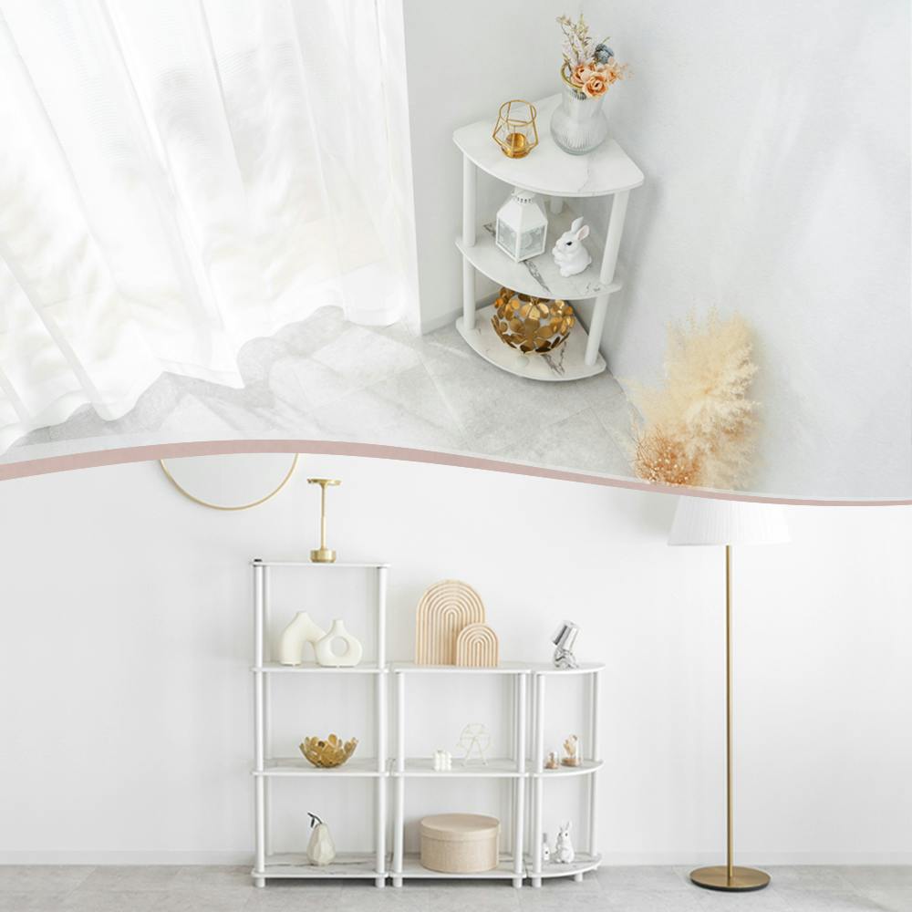 武田コーポレーション コーナーラック大理石柄WH ホワイト 29×29×75.6