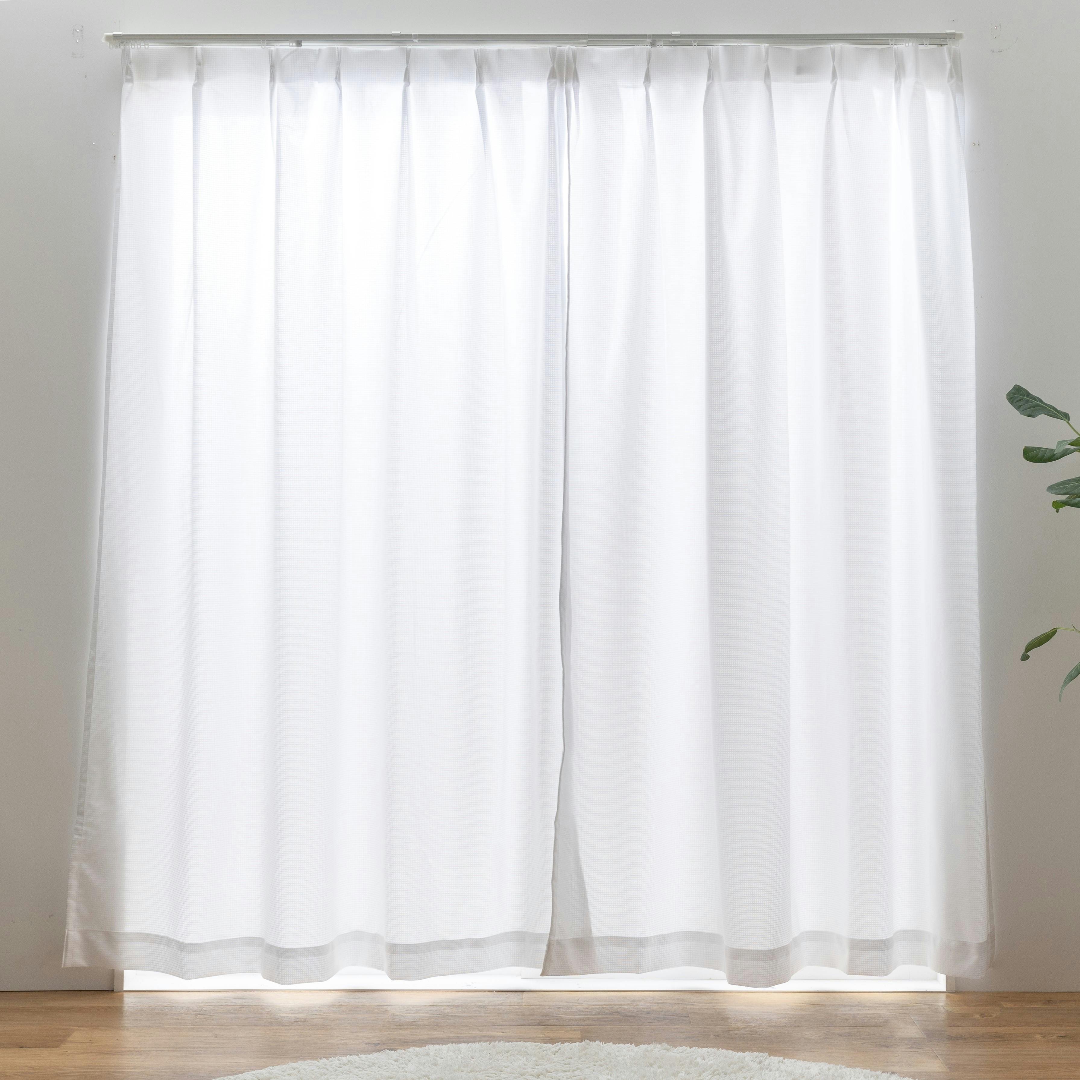 UVカット 遮熱 ミラー レースカーテン ソピア ホワイト 200×228cm 1枚