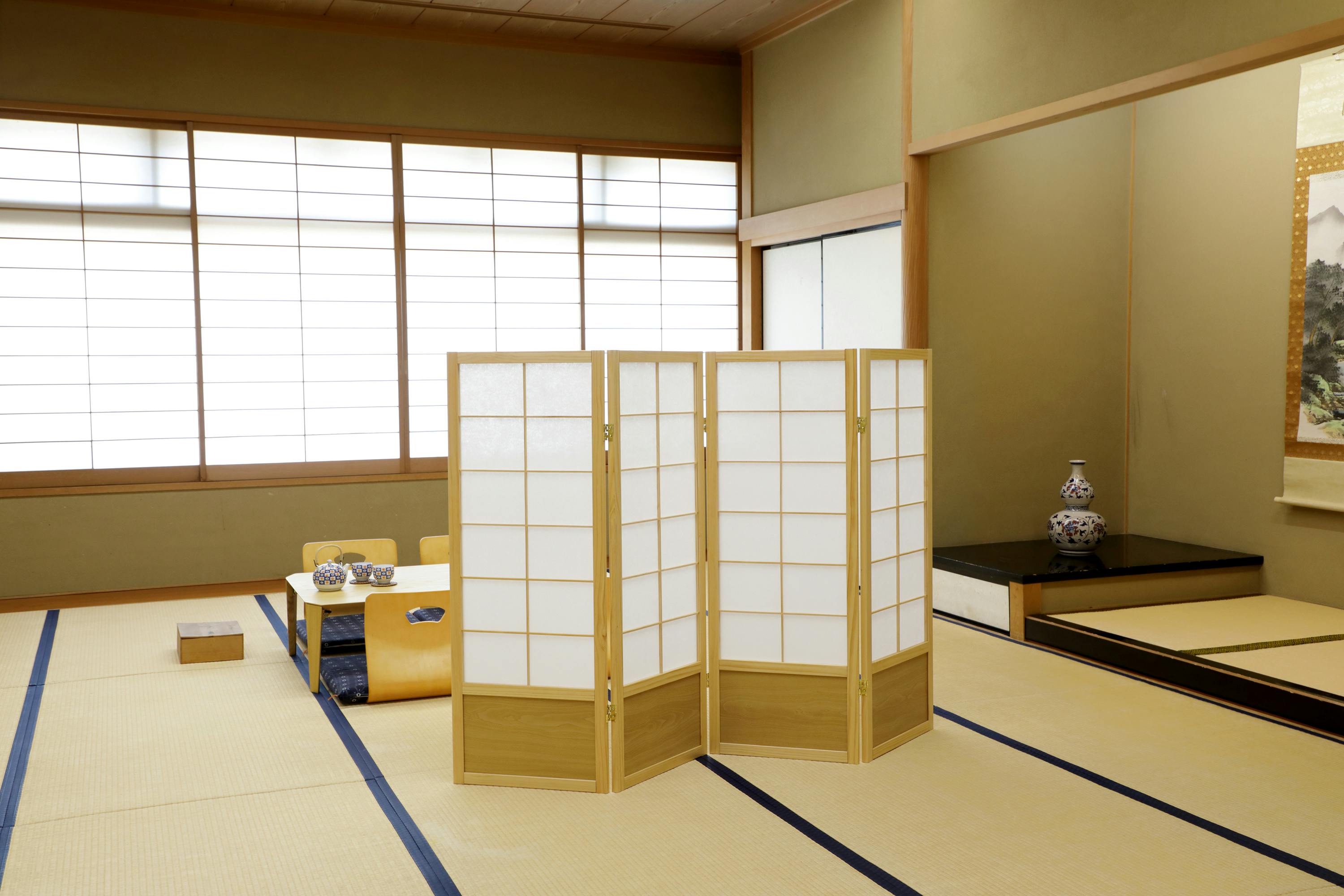 KOEKI 弘益 UTILITY JP-S120-4(NA) 和風衝立4連 45×2×120×4枚 折畳時