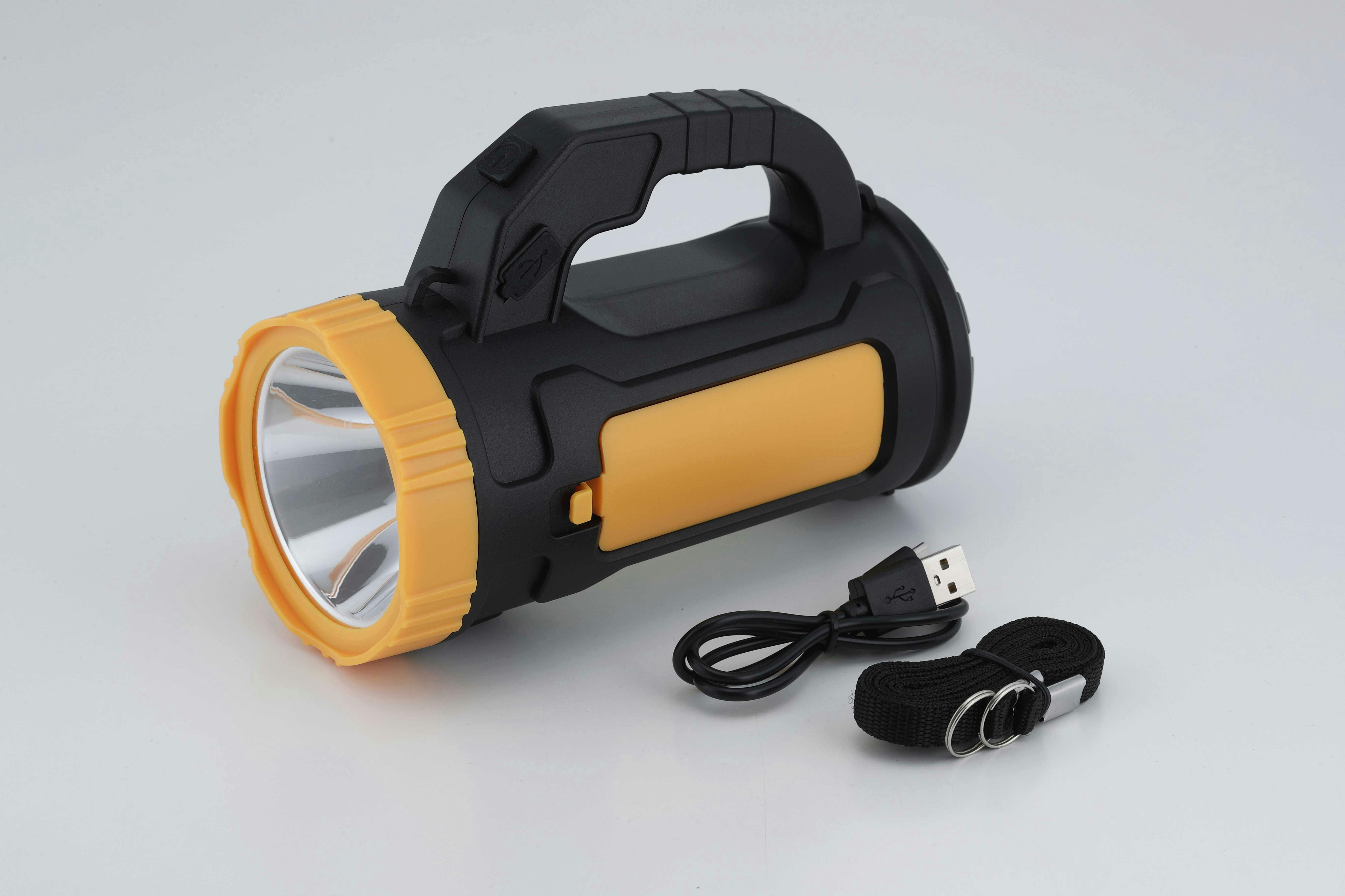 セーブ・インダストリー 乾電池でも使用できる、充電式5Wサーチライト