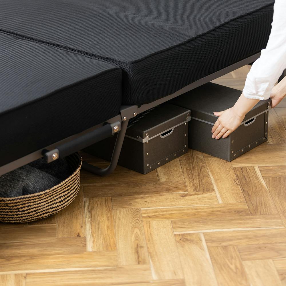 アイリスオーヤマ 折りたたみベッド OTB-PSN ブラック 寝室 睡眠