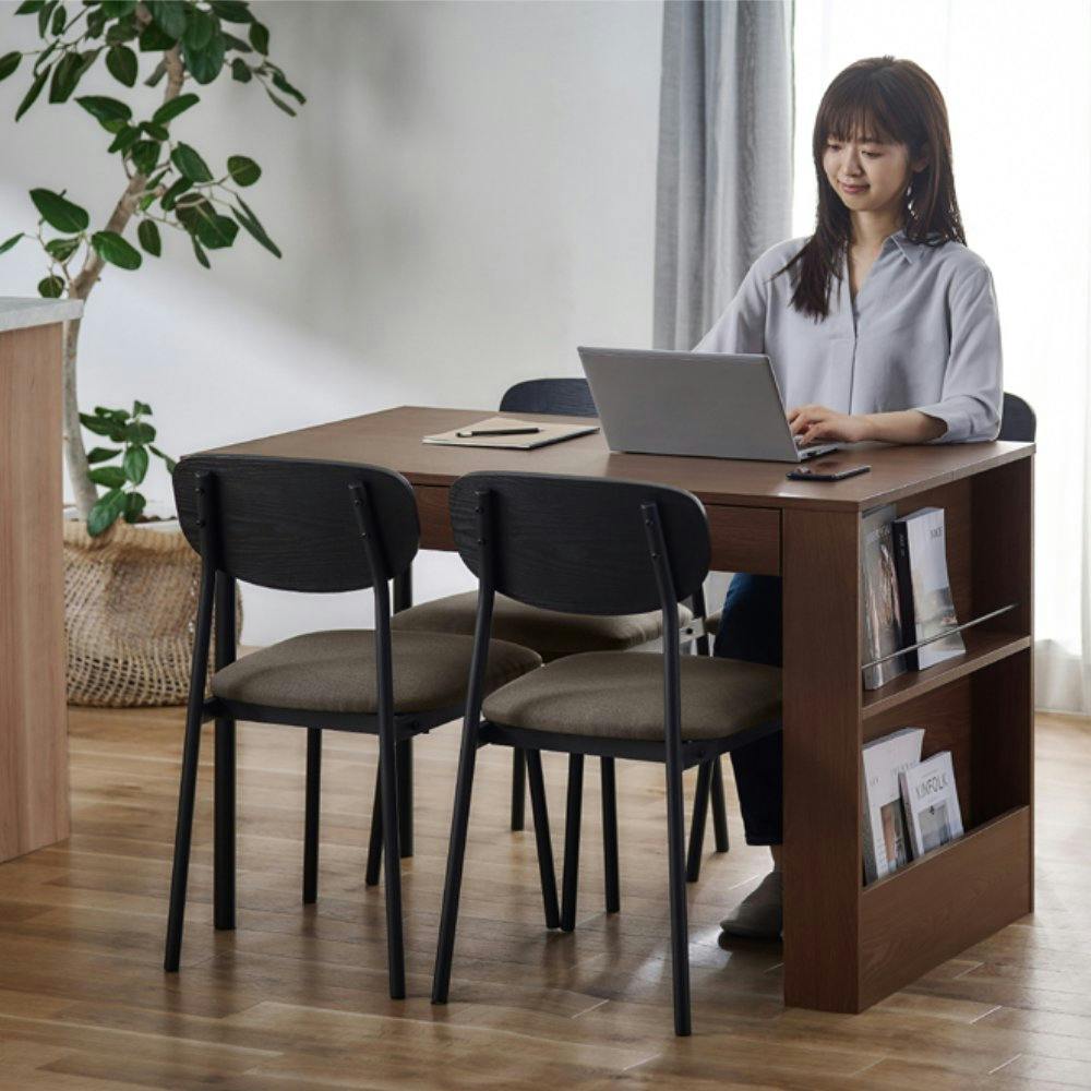 アイリスオーヤマ ダイニングテーブルセット 収納付き DTS-STR