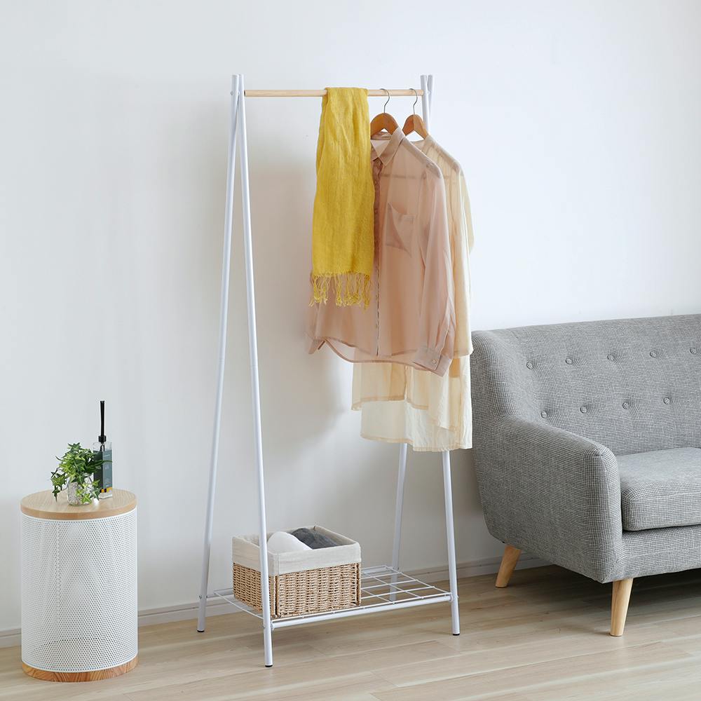 OVITAS ハンガーラック 64×40×160cm 収納 棚付き シンプル 2680070