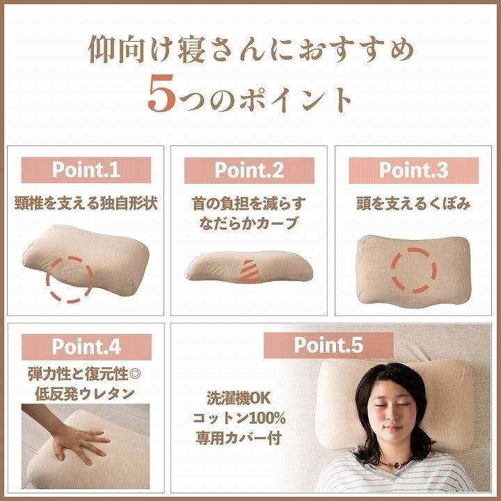 首やすらぎ枕 やすらぐ 首 カバー付き 整骨院長監修 低反発枕 肩こり