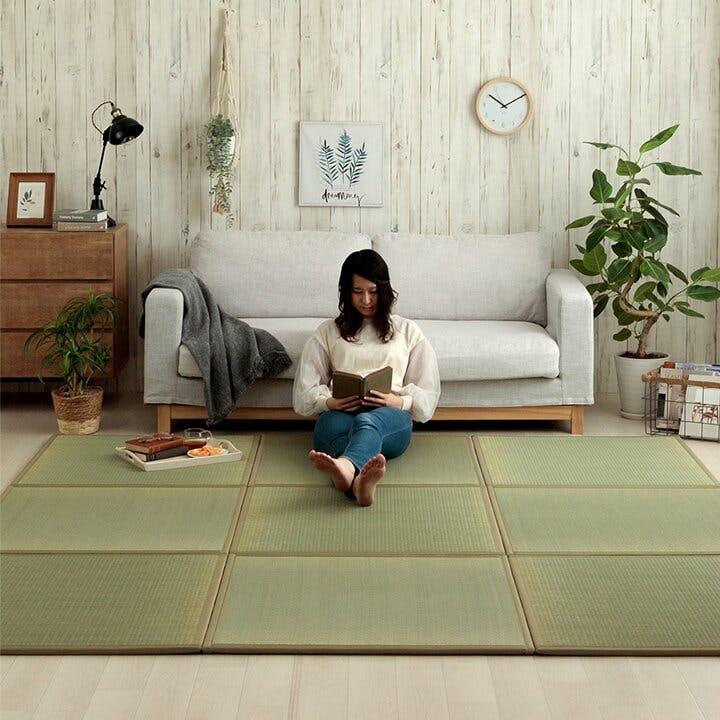滅ダニ 置き畳 い草 日本製 消臭 抗菌防臭 ダニ増殖抑制 無地 約82×82