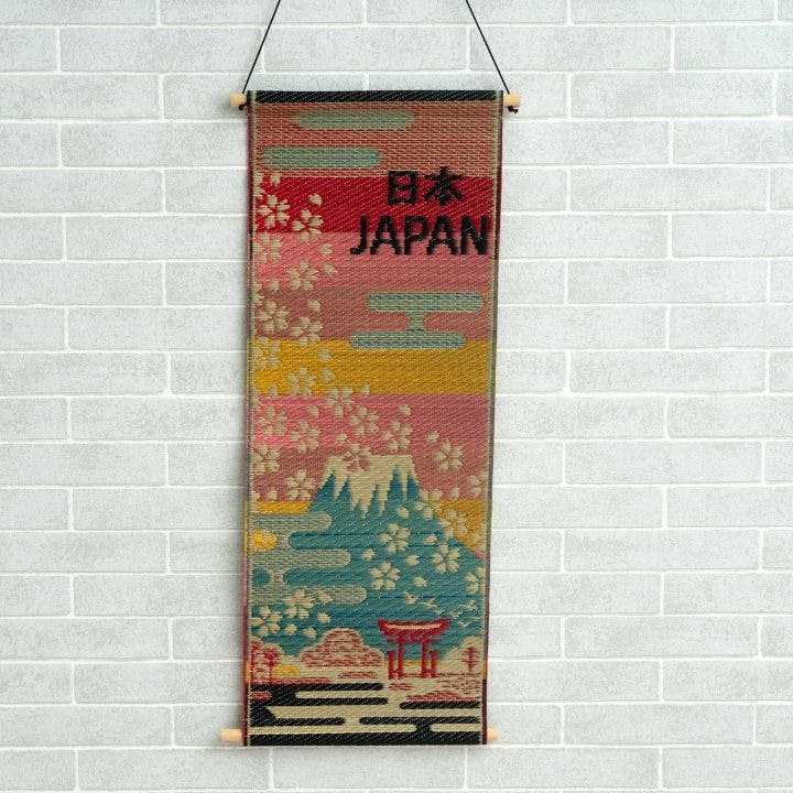 海外用 ギフト 日本お土産 掛け軸 桜富士 28×75cm【別送品