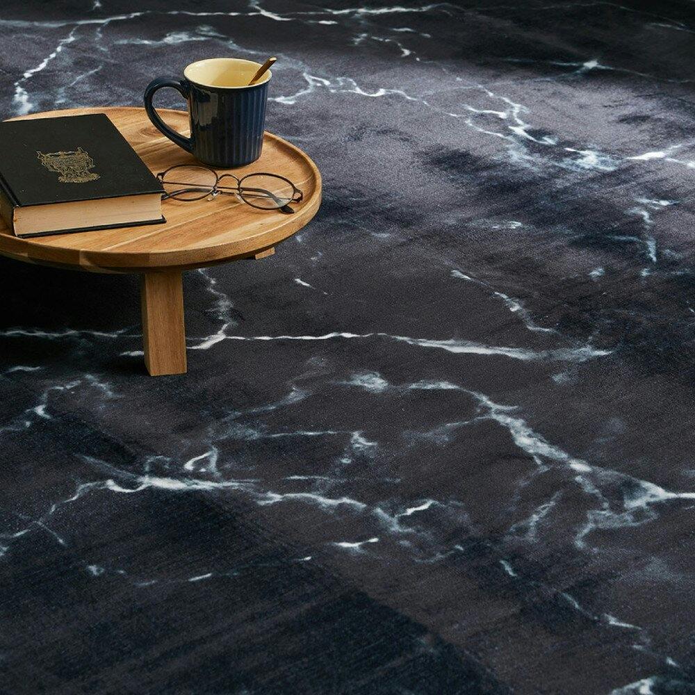 萩原 HAGIHARA 大理石柄のソフトフランネルラグ130×190ホワイト