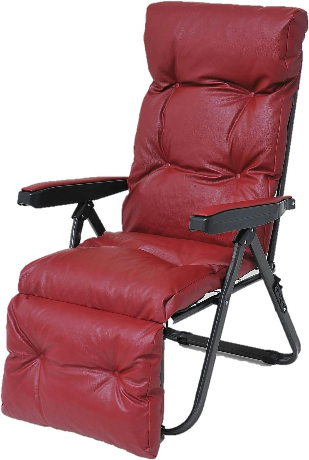 タック Vita フットレスト付きリクライニングチェア ワインレッド 全身