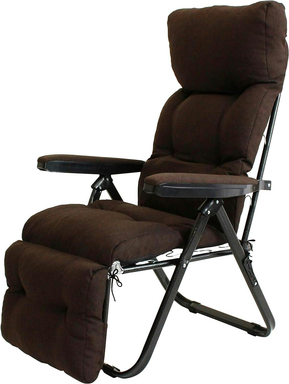 タック Vita フットレスト付きリクライニングチェア ブラウン 全身を