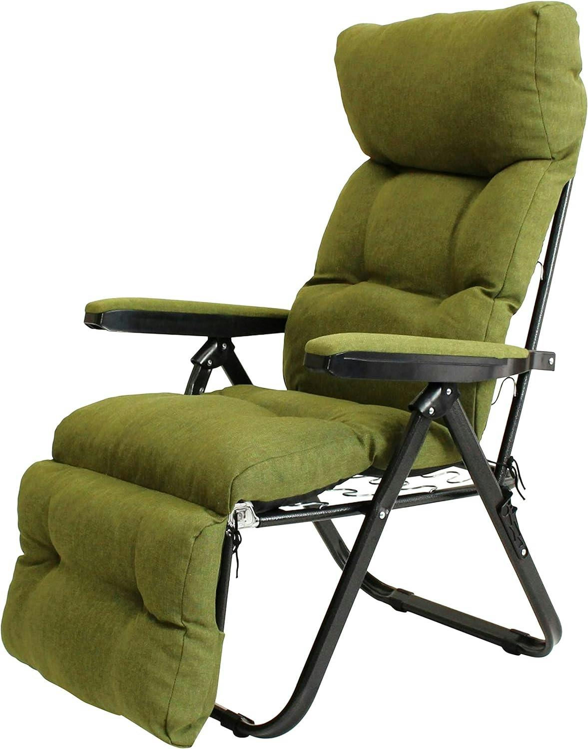 タック Vita フットレスト付きリクライニングチェア グリーン 全身を