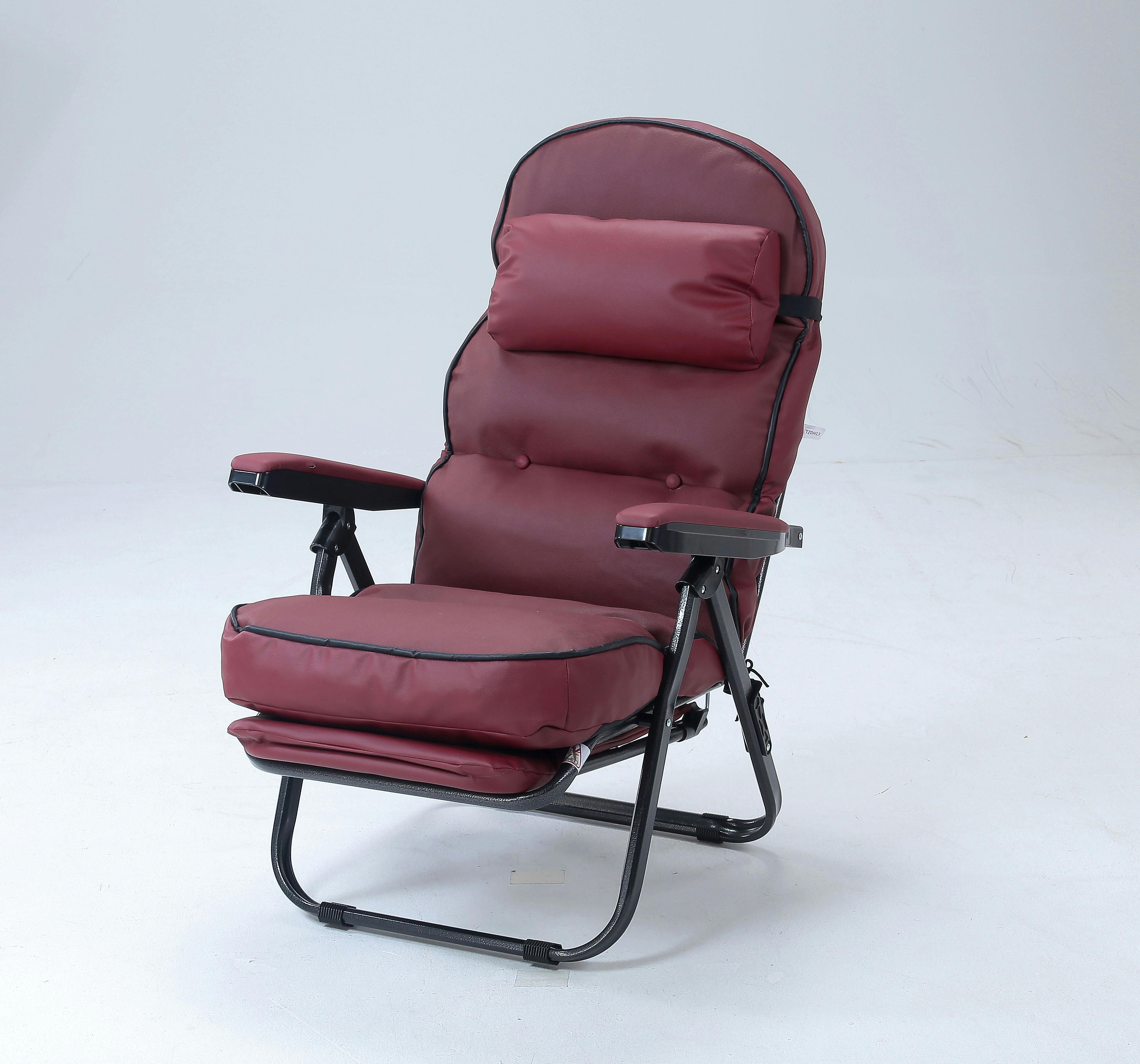 タック Vita 本革スライド式リクライニングチェア ワインレッド TAN