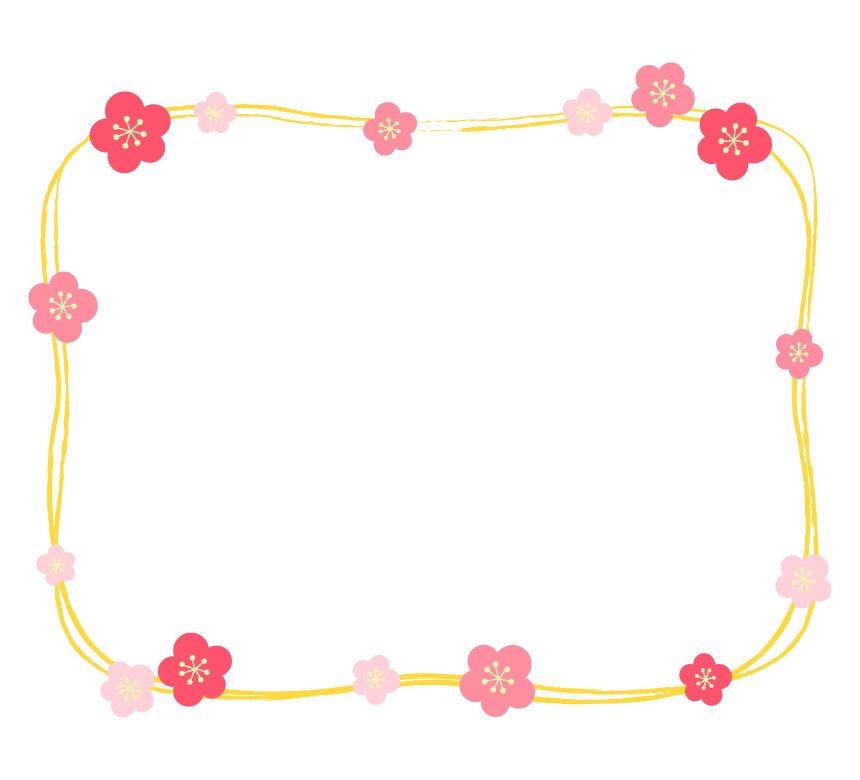 梅の花のフレーム・枠イラスト_03 | フリー素材 イラストミント