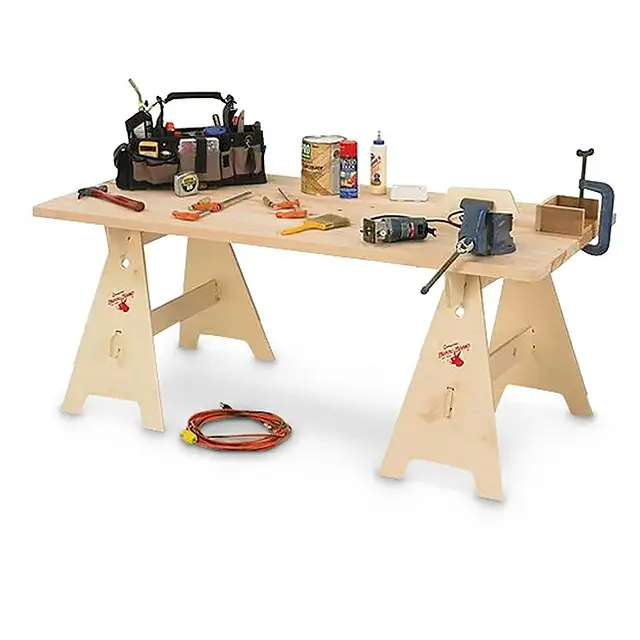 好きな天板を乗せてアメリカンな作業台テーブルを楽しめるバロー