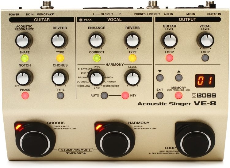 Boss VE-8 Acoustic Singer - Music Boulevard บริษัท มิวสิค บูเลอวา