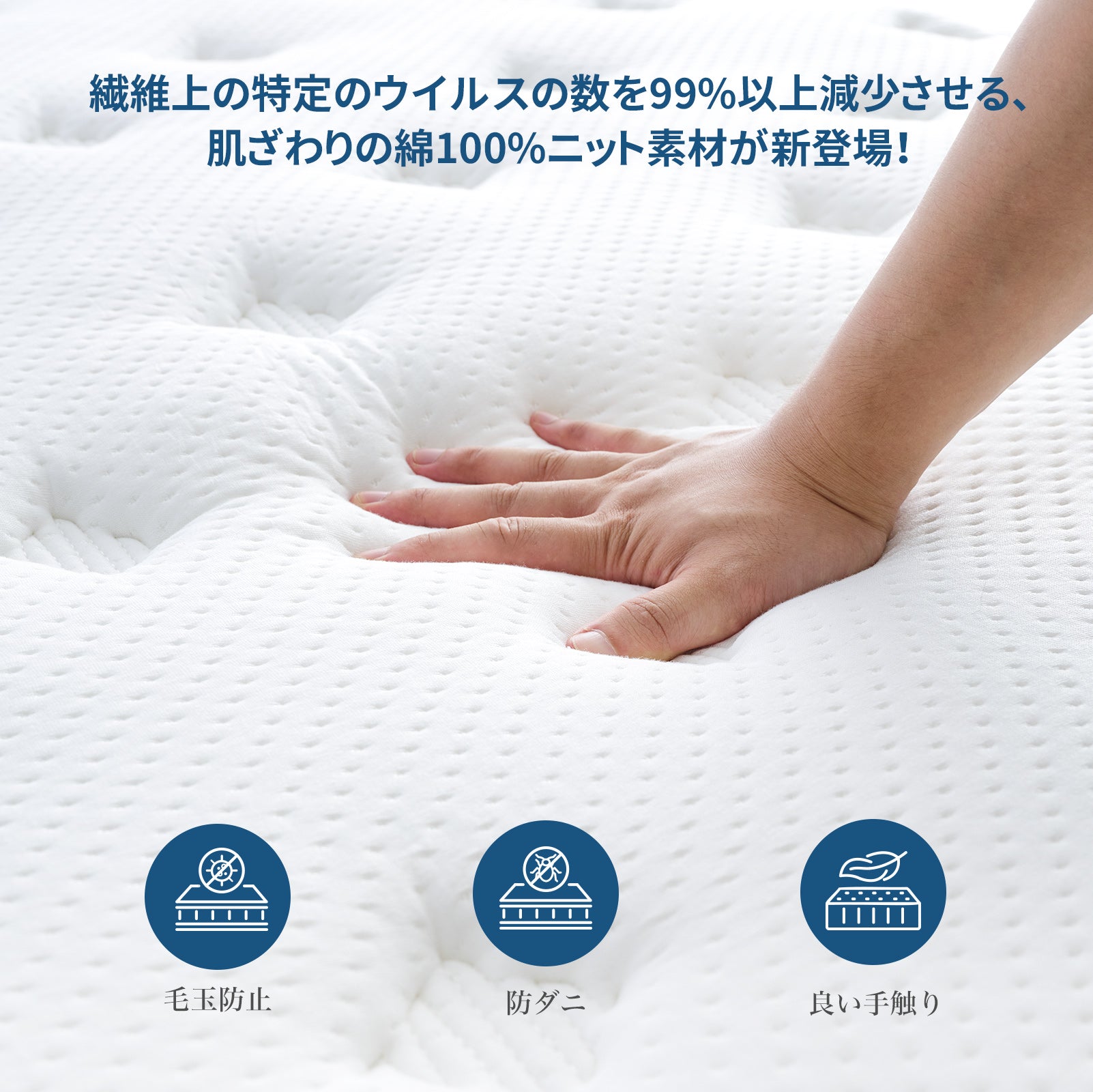 Inofia マットレス 高反発 極厚22cm ポケットコイル 新素材ウレタン