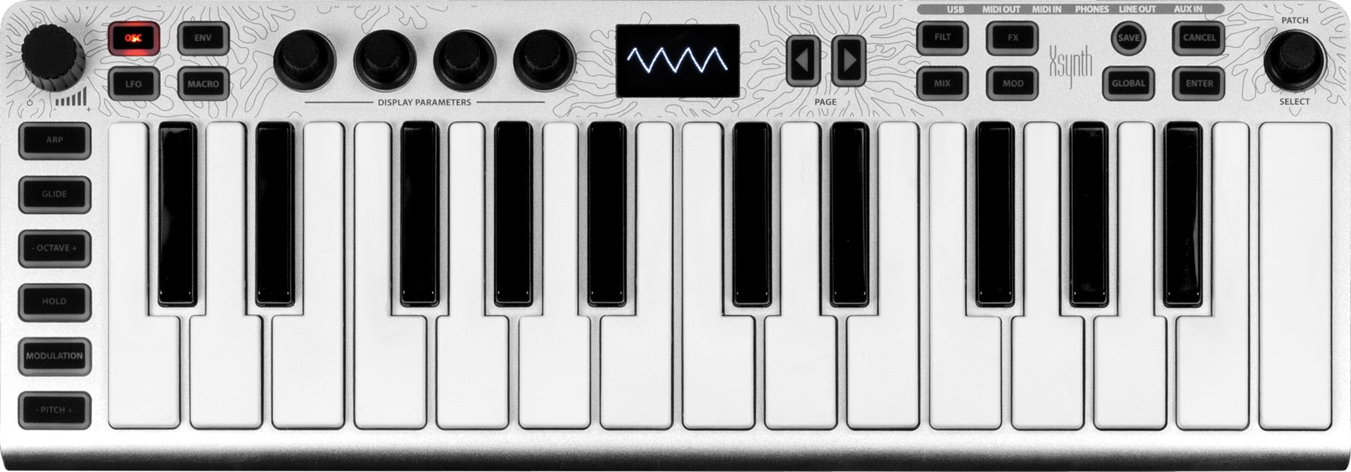 ESI Xsynth | 超薄型の25鍵ポリアフタータッチ対応シンセキーボード