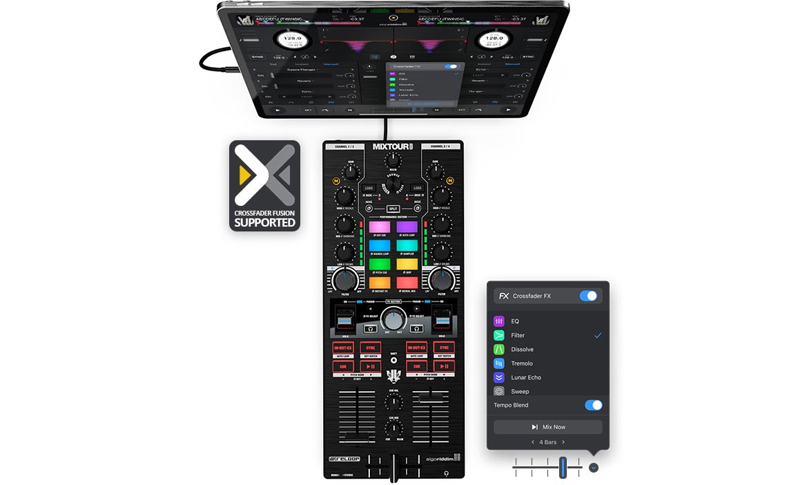 Reloop Mixtour Pro | djay Pro用の超ポータブル、オールインワン4