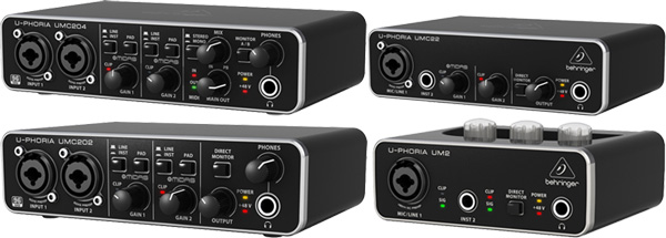 Behringer オーディオインターフェース「UMC204」「UMC202」「UMC22