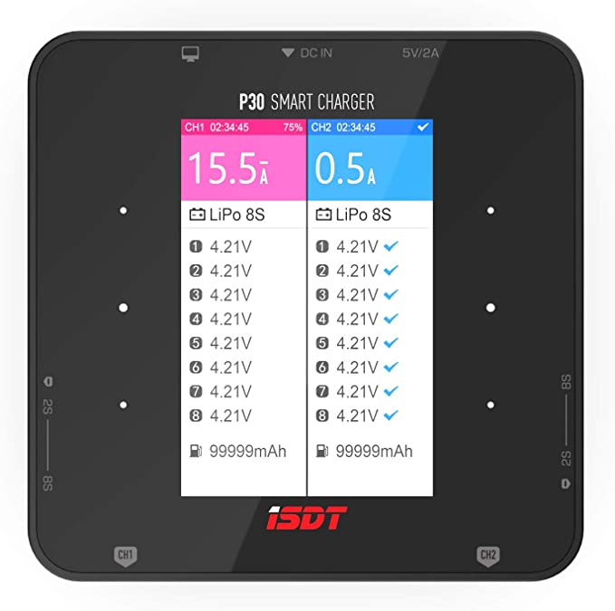 P30 1000W x 2/30A x 2 Dual Channel Bluetooth Lipo Battery Charger