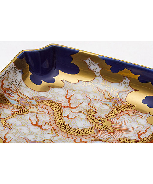 染錦金彩雲龍 角4号飾皿 | 深川製磁/フカガワセイジ | 三越伊勢丹