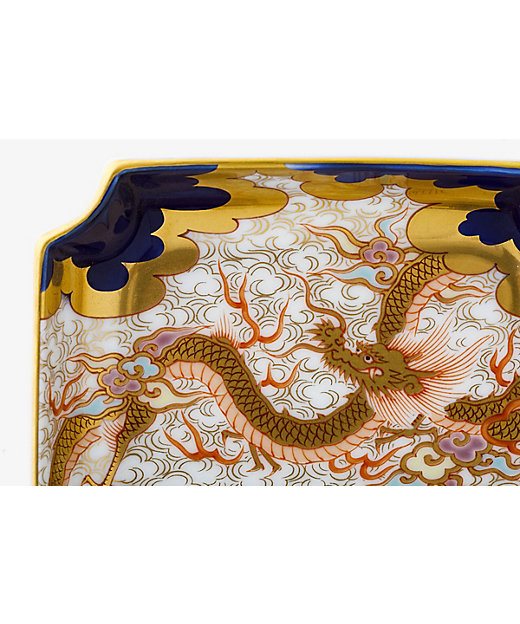 染錦金彩雲龍 角4号飾皿 | 深川製磁/フカガワセイジ | 三越伊勢丹