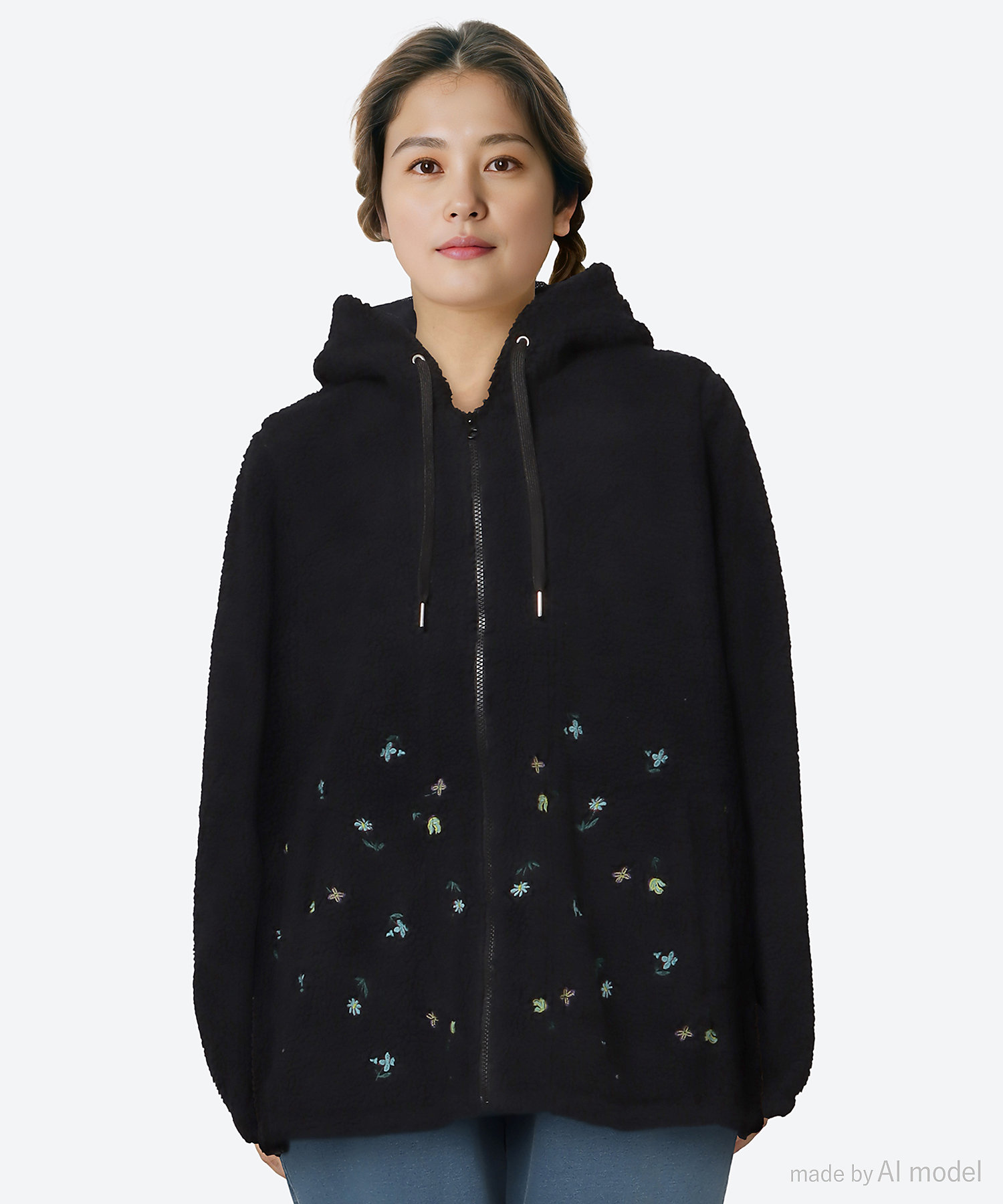 レトロフラワー刺繍ボアフーディブルゾン 46140253 | super