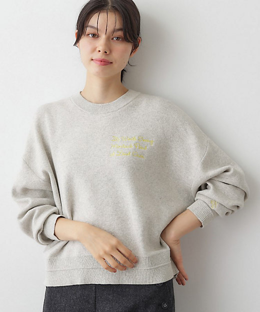 洗える】メッセージ刺繍入りジャカードニット（2002525398