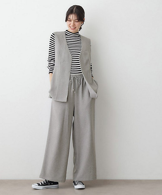 2点セット／ウエストゴム／洗える】ツイストクロスセットアップ