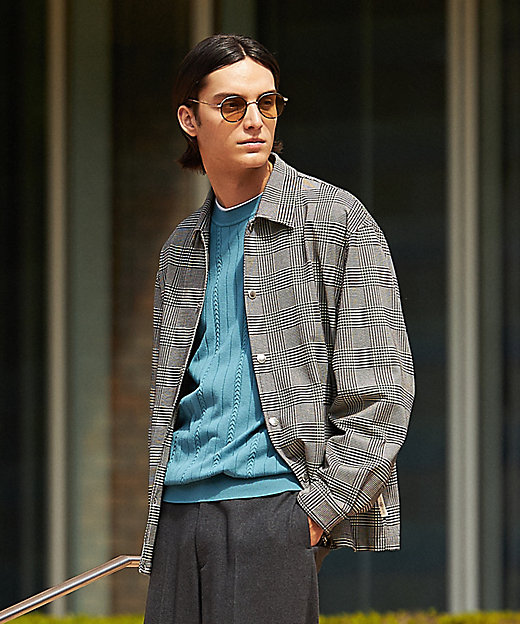 KANEMASA】 グレンチェック サッカージャージー コーチ