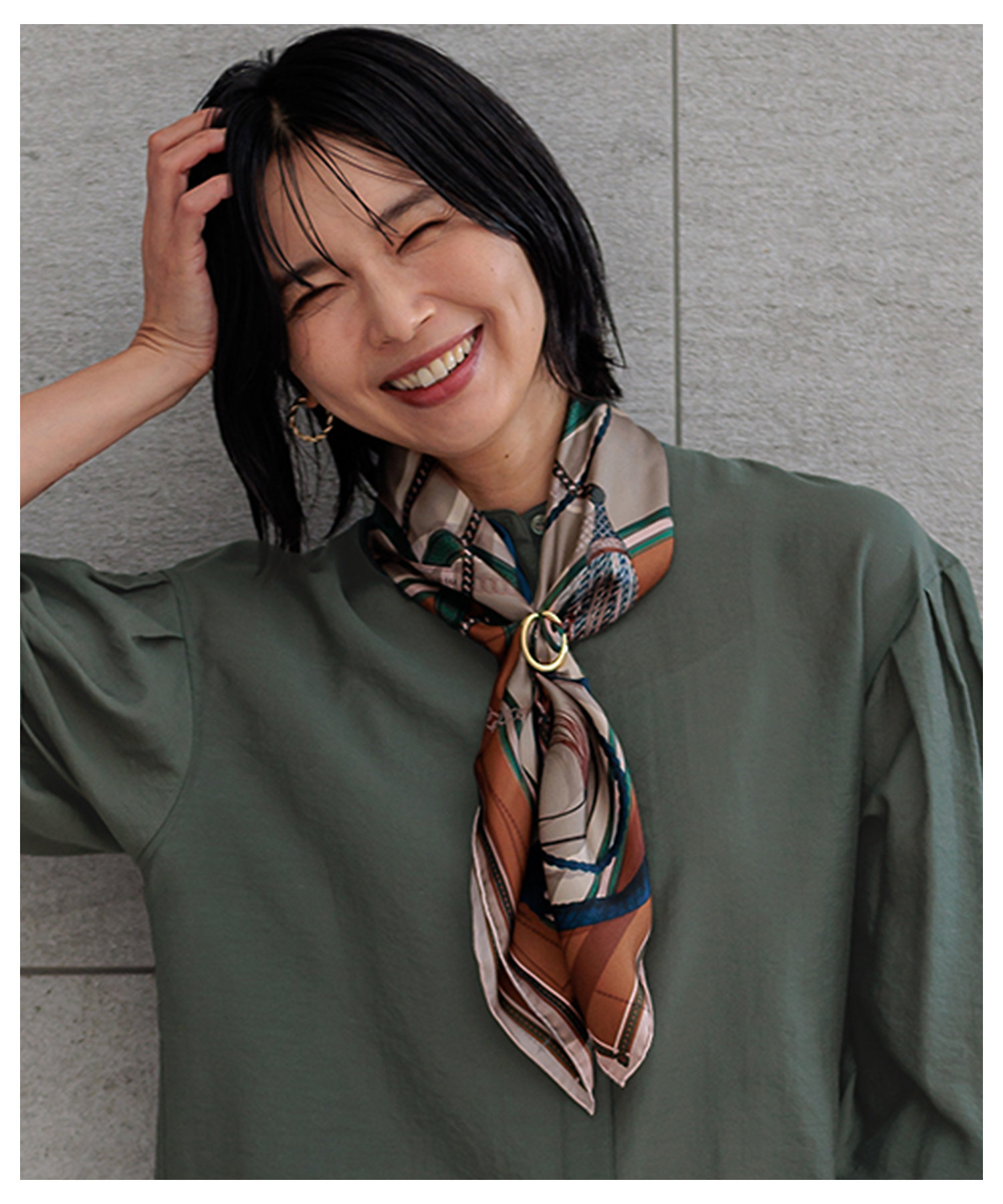 manipuri コラージュジョッキー シルク スカーフ