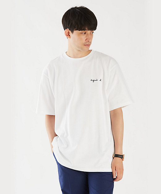 メンズ ロゴ刺繍 コットン 半袖 Tシャツ ”Christof