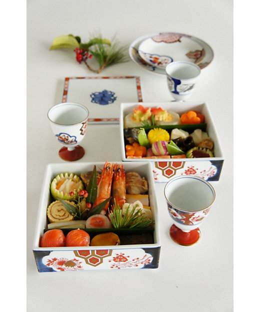 二段重 ゴールド 巻物四君子 | ARITA PORCELAIN LAB/アリタポーセリン