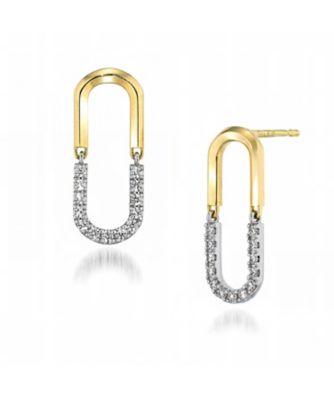 K18／Pt950 ピアス CONTRASTING LINKS