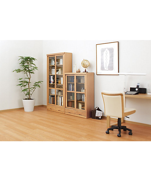 受注商品】No．86 書棚 引き戸タイプ 幅85cm 高さ120cm