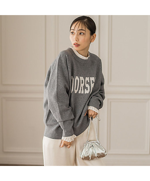 新色追加】ロゴジャガードニット≪手洗い可能≫ | Droite lautreamont