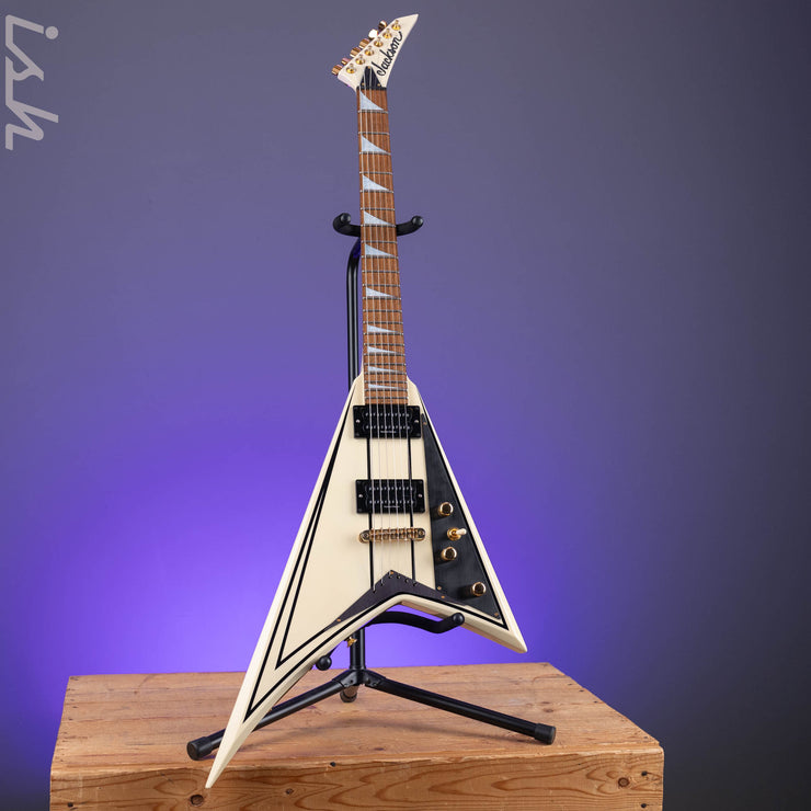 1991 Jackson USA Randy Rhoads V Antique White w/ Black Pinstripes