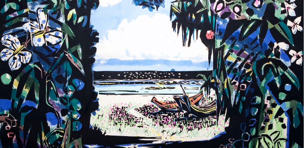 作品紹介『名嘉睦稔木版画 | 南の緑門』 | Island Gallery