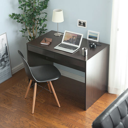 パソコンデスク 幅100cm ワークデスク 書斎 書斎机 学習机 ブラウン