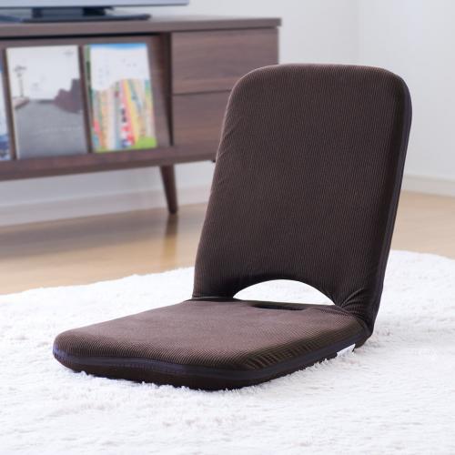 折りたたみ座椅子 マイクロファイバー生地 14段階リクライニング 持ち