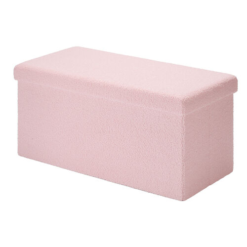 もこもこ 折りたたみ収納スツール ボア生地 幅76cm 2人掛けサイズ 耐