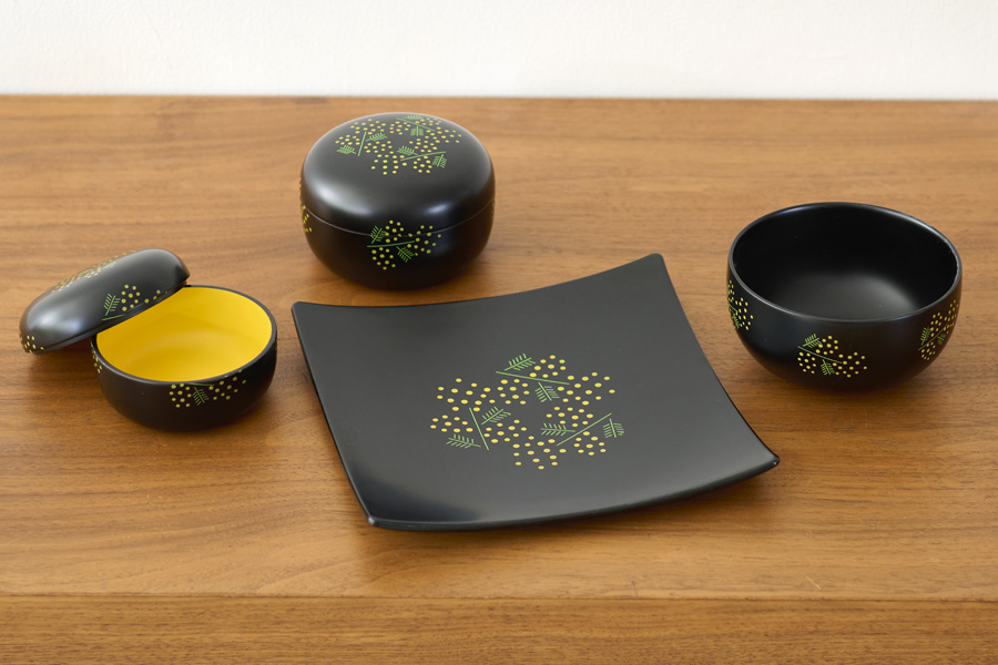 MIMOSA ボウル 黒/白 漆塗り 漆器の井助