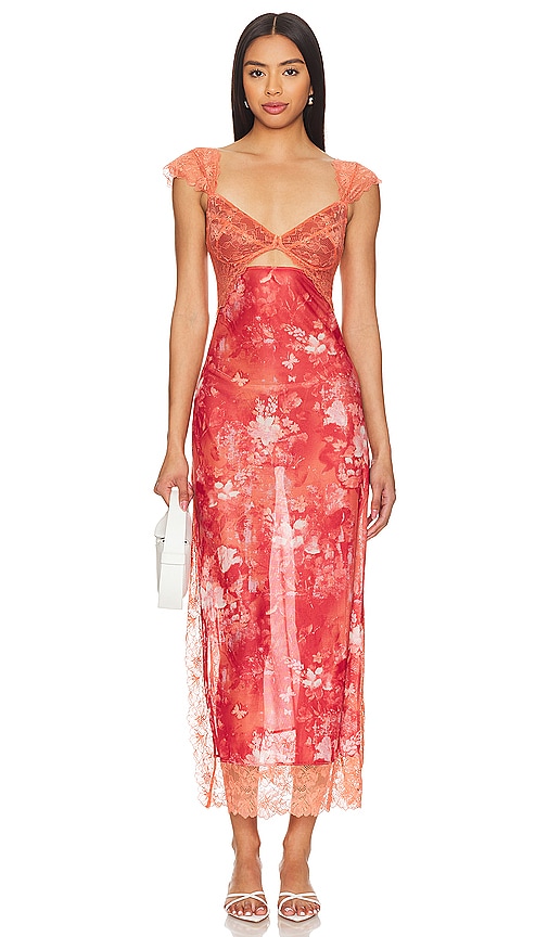 Free People X Intimately FP Suddenly Fine Maxi Slip in Apricot