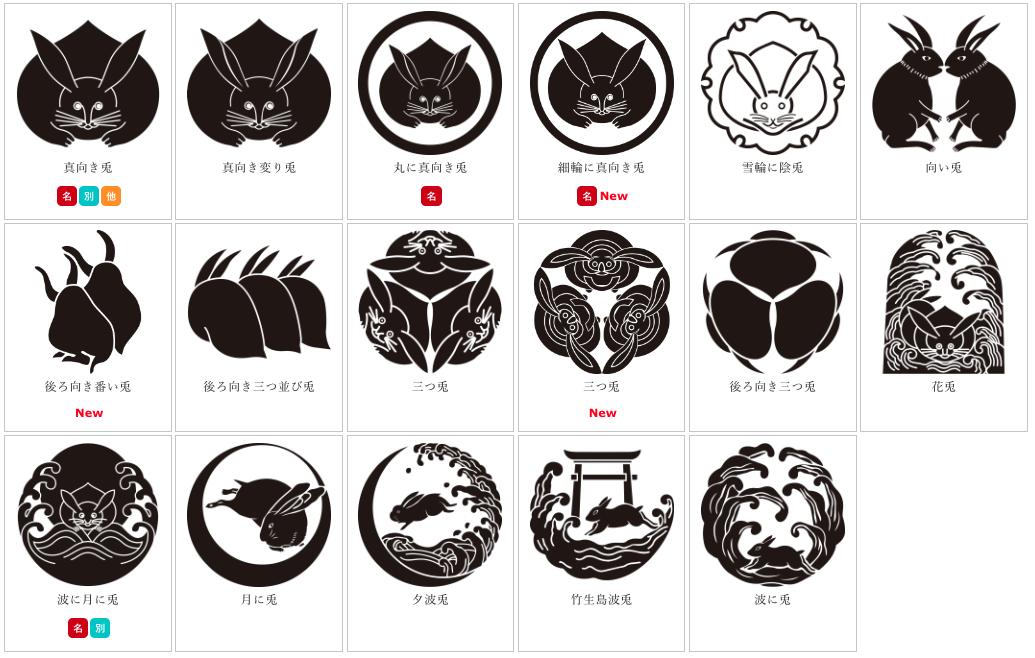 兎】兎紋一覧（うさぎ）：家紋のいろは