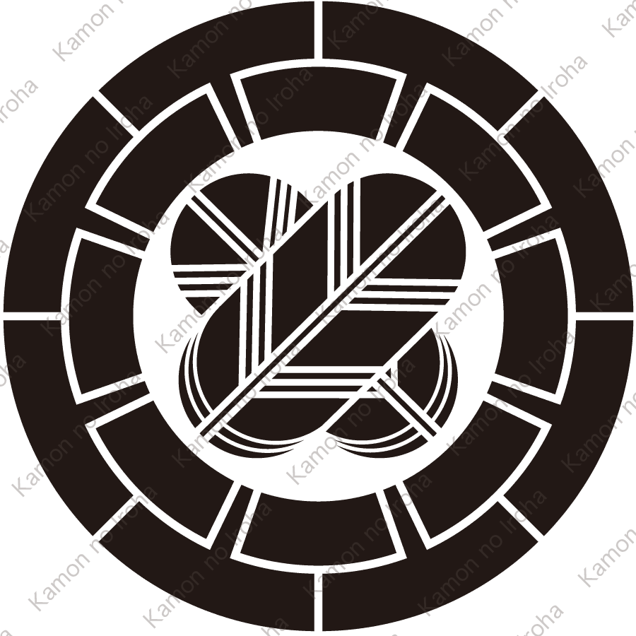 源氏輪に違い鷹の羽紋（げんじぐるまにちがいたかのは）：家紋のいろは