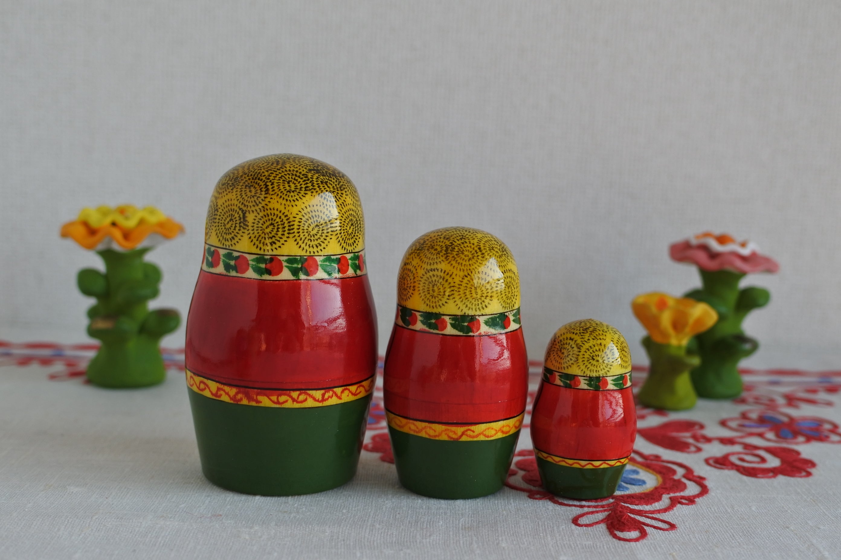 マトリョーシカ おうちの妖精ドモヴォイ 3ピース ロシア民話 ロシア