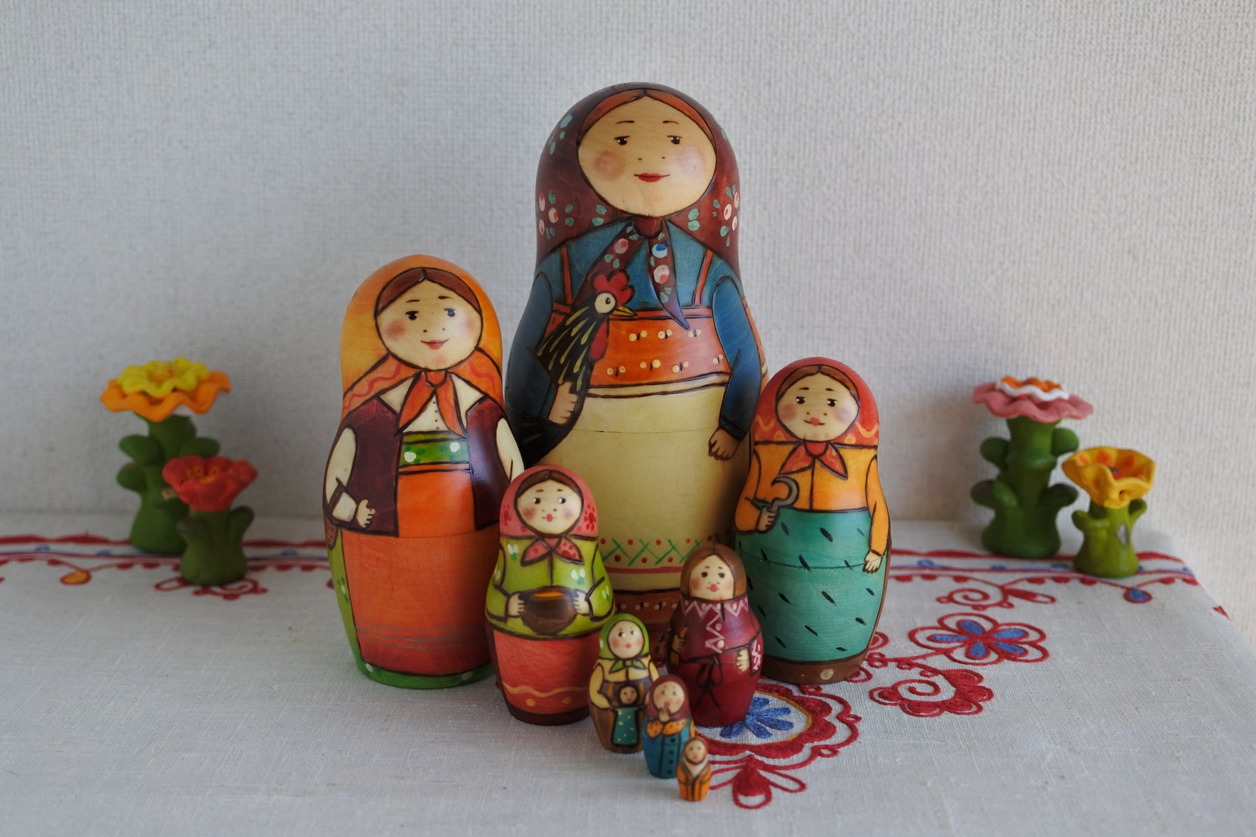 1900年復刻版マトリョーシカ 8ピース 農婦 マトリョーナ 一番最初の