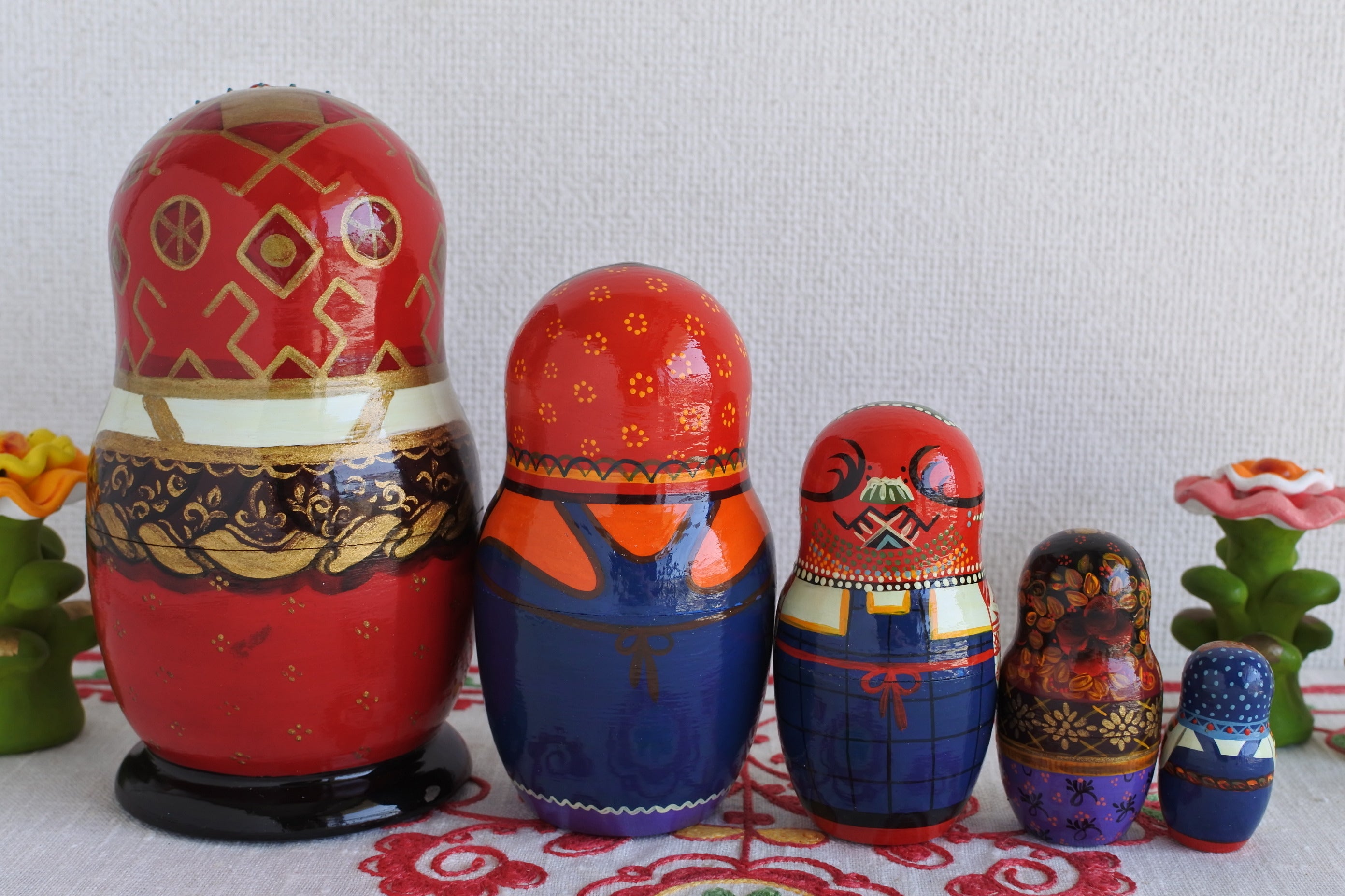 マトリョーシカ ロシア民芸品 作家もの ワーリャ・ダロフェエワ ロシア