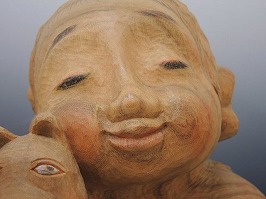 前島秀章 木彫置物「小さな友情」】彫刻の買取実績一覧 - いわの美術