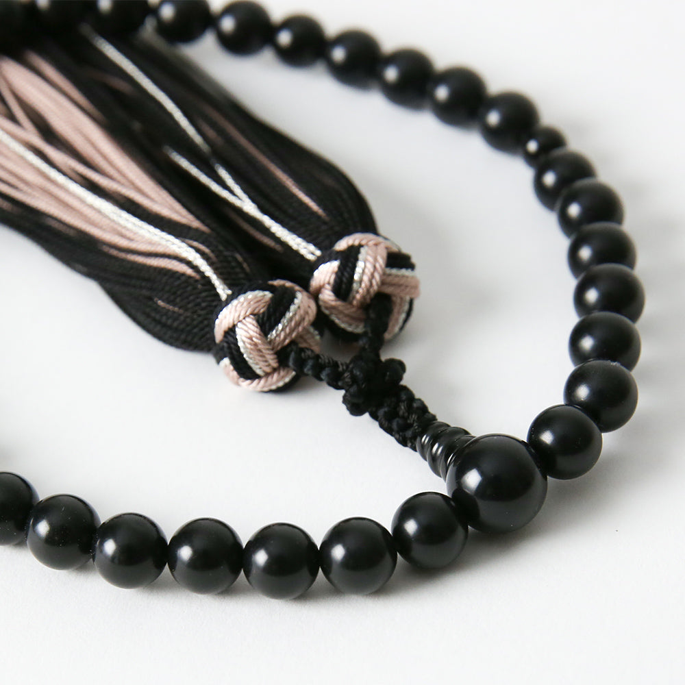 天然8mmジェット 念珠(桐箱入り)