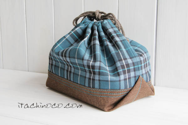 こげ茶とブルーグリーンチェックの入園グッズvol.3 ～男の子